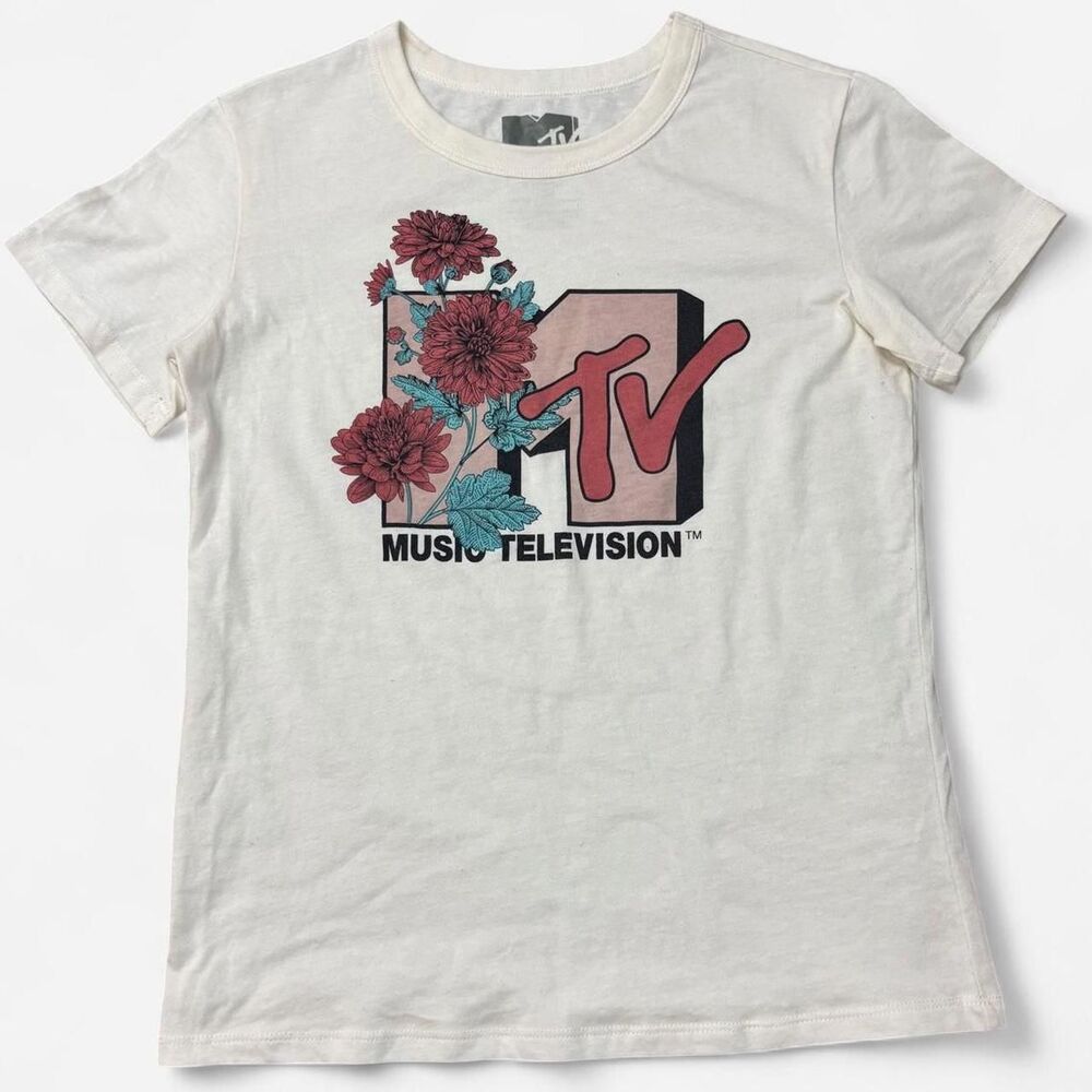 Mtv Women's White and Cream T-shirt